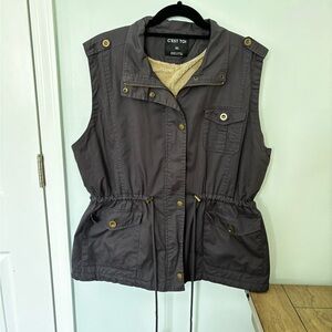 C’EST TOI Women's Charcoal Utility Vest 3XL